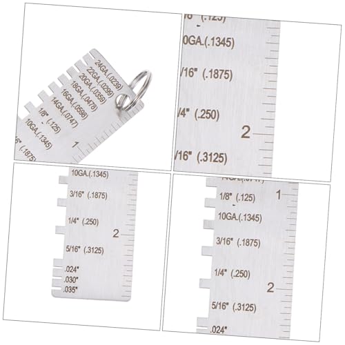 Calibrador de espesor para inspección de soldaduras 2pcs en acero inoxidable de alta precisión para control de calidad industrial miniatura 7
