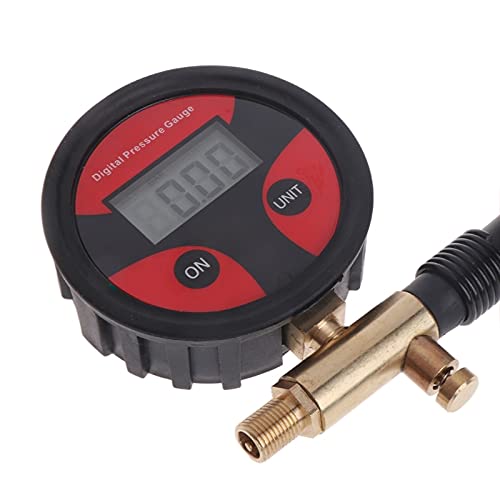 Manometro 0-200PSI Misuratore di pressione dell'aria Misuratore a quadrante Tester Misuratore di pressione digitale per pneumatici in rame in rame Strumento compatibile con auto, camion, bici, auto,