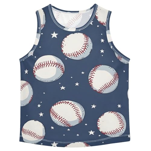 Boys' Tank Top Shirt Baseball Stars Pattern Sleeveless T-Shirts