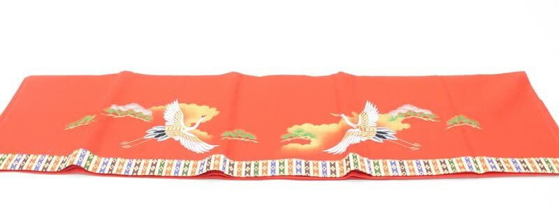 毛氈　45×7段　刺繍　松鶴 毛氈45×7段刺繍松鶴