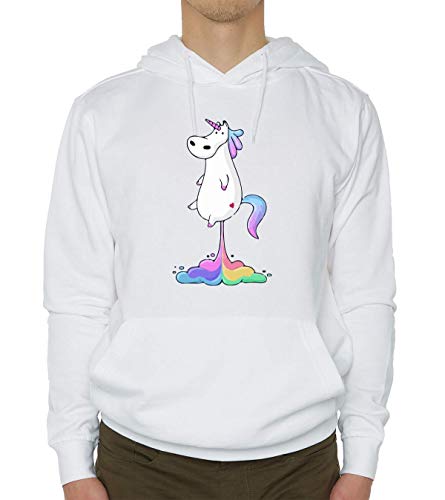 Pull à capuche licorne blanc unisexe en taille Large pour un confort quotidien