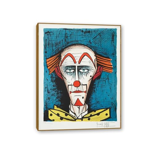 Peinture Bernard Buffet Clown Fond Bleu pour sublimer la décoration murale de votre salon