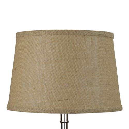 FenchelShades.com Set of 2 Lampshades 10" Top Diameter x 12" Bottom Diameter x 8" Slant Height with Washer (Spider) Attachment for Lamps with a Harp (Burlap Natural)