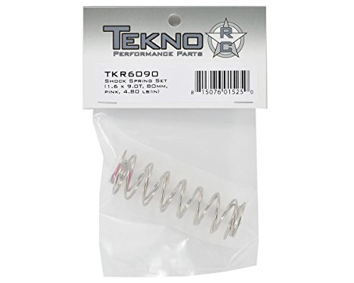 TEKNO R/C TKR6090 Shock Spring Set 1.6x9.0T 80mm Pink 4.80 lb/in