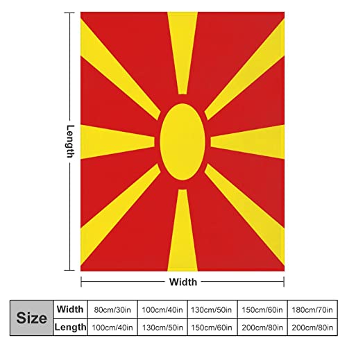 Couverture en peluche drapeau Macédoine 127x152 cm pour canapé - 8