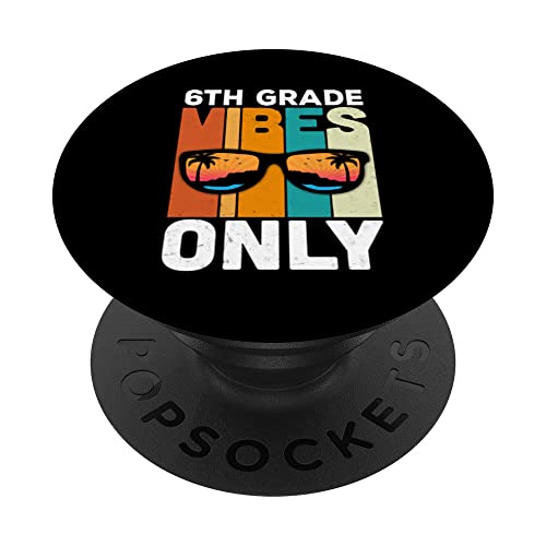 6th Grade Students Vintage Vibes Only Back To School PopSockets PopGrip Intercambiable