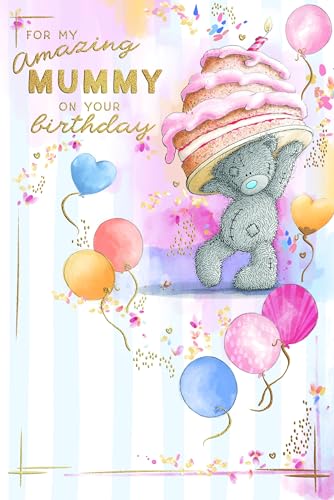 Me To You Tatty Teddy Amazing Mummy Bear Balancing Cake Luxury Gold Foil Birthday Card 6 X 9 Inches - Official Collection