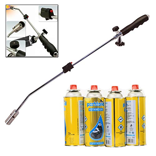 Weed Burner Killer Wand Butane Gas BLOWTORCH Garden Outdoor Weeds Moss Fungus (Weed Wand + 4...