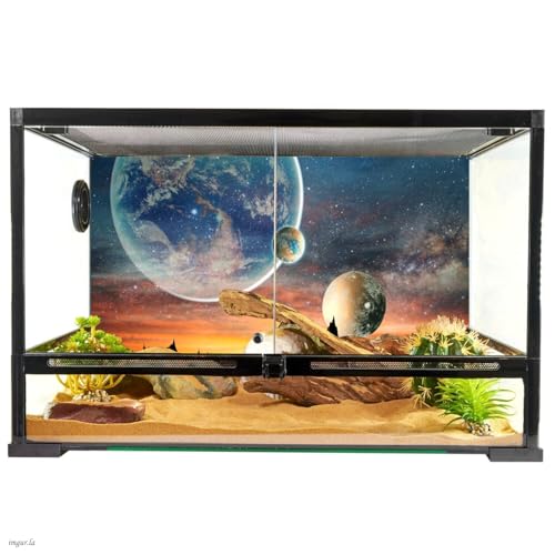 Image of AWERT 30x12 inches Galaxy Aquarium Background Space Theme View of The Planets from Earth Fish Tank Background Hot Desert Terrarium Background
