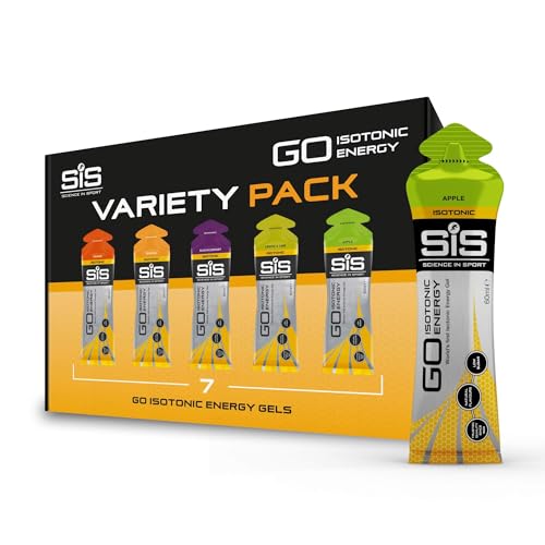 Science in Sport Go Isotonic Energy Gels, 7 stuks Hardloopgels met 22g Koolhydraten, Laag suikergehalte, Variety Pack, 60ml per portie (7 stuks)