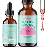 JoySpring Vitamin D3 Kids Drops with K2 – Liquid Supplement for Calcium Absorption & Joint Health – 360 Servings (2 fl oz) – Vitamin D Kids Ages 3-18