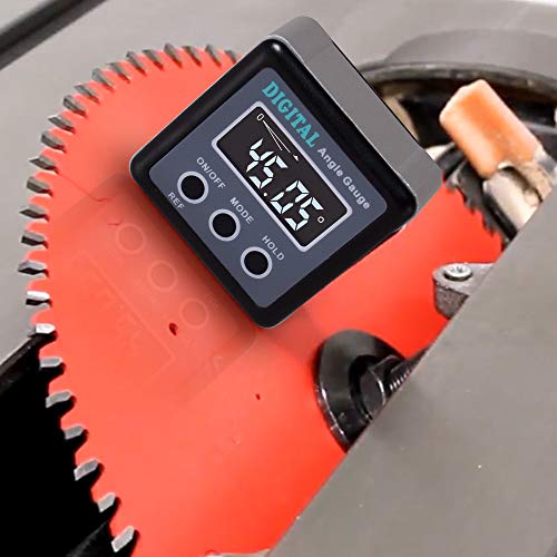 Angle Gauge, eOUTIL Digital Protractor/Inclinometer/Angle Finder Magnetic Base - Precision Level Box for Automobile, Woodworking, Building, Drilling Machinery, Masonry (Grey)