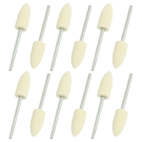 sourcingmap 12 Pcs Power Drill Polishing Part 8mm Dia. Cone Felt Bobs 3mm Shank Cover