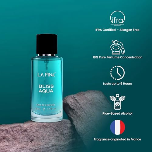 Image of La Pink Bliss Aqua EDP Perfume for Woman & Man | Citrus, Aromatic, Woody & Amber Notes | Long Lasting Unisex Luxury Fragrance for Men & Women | 50ml