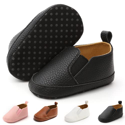 Image of Konforto Infant Baby Girls Boys Canvas Shoes Soft Sole Toddler Slip On Newborn Crib Casual Sneakers Baby Flat Lazy Loafers Light First Walkers Shoe 3-18 Months