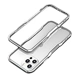 HENGHUI Bumper Case Compatible with iPhone 14 Pro Aluminum Bumpers Metal Frame Bumper Cover Shock Absorbent Slim Cool Design,Cool Design Silver