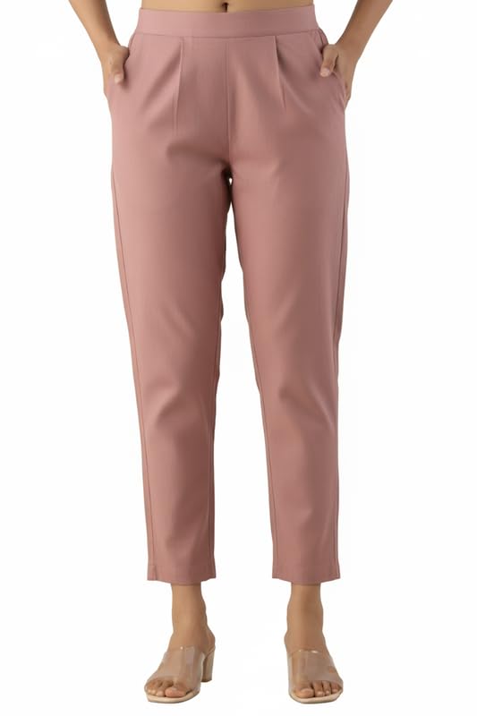 Image of Regular Fit Cotton Woman Trousers Pants Kurti Pant Casual Daily Formal Office Use