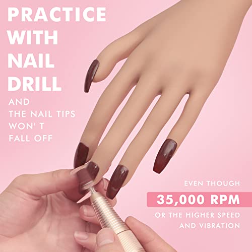 Practice Hand For Acrylic Nails - Btartbox Upgraded Nail Tips Never Fall Off, Fingers Never Break, Flexible Movable Nails Training Hand, Ideal For Practicing Nail Supplies, Lxjs-04 #TOP1