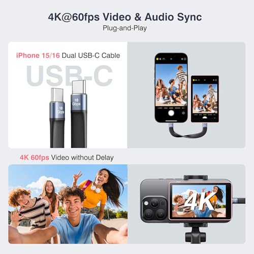 Image of Vlog Selfie Monitor Screen, Magnetic Phone Vlog Selfie Monitor Screen 4K 60fps Bluetooth Remote, Back Camera Monitor for Vlog Live Stream TikTok, Compatible with iPhone & Android - Pink