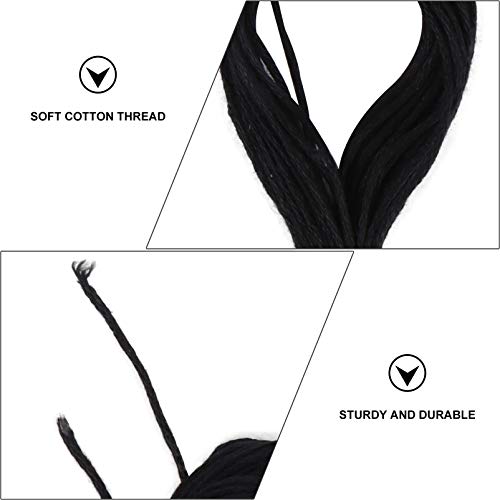 EXCEART Kit de Fio Dental para Bordar Linhas de Ponto Cruz Preto Linhas de Costura de Algodão Bobina