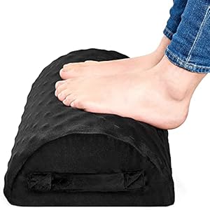 Wanxida Footrest Cushion, ergonomische voetensteun als comfortabel, schuimrubber met hoge dichtheid, Guiffly voetensteun onder het bureau, voor kantoor, thuis, op reis, antislip (zwart)