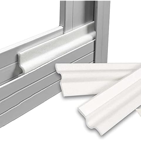 26 Ft Weather Stripping for Windows/Doors,Self-Adhesive Window Draft Stopper Foam Seal Strip Soundproof Gap Sealing,Window Insulation Door Draft Blocker,White Cover