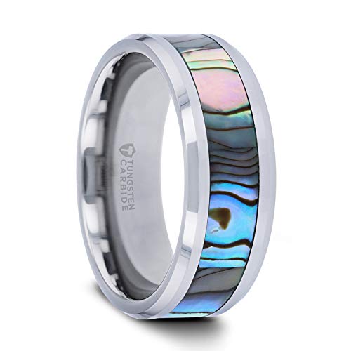 Thorsten Maui Tungsten Ring with Mother of Pearl Inlay