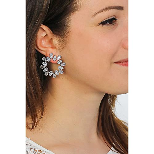 SWAROVSKI Matrix earrings, Circle, Clear, Rhodium Finish3