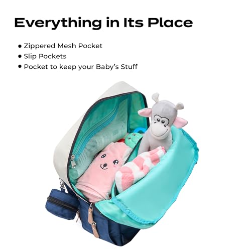 Image of Luxury Baby Diaper Bag For Mother Multi-Utility Backpack with Detachable Pouch - Spacious Travel & with Multiple Compartments, Padded Shoulder Straps, Side Pockets & Top Handle - Lightweight