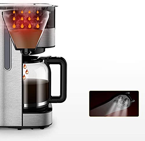 GLJTUO Kaffeemaschine 4Tassen Programmierbare Maschine Mit Kannentropftimer Und Thermo-Permanentfilter Edelstahl – Bild 3