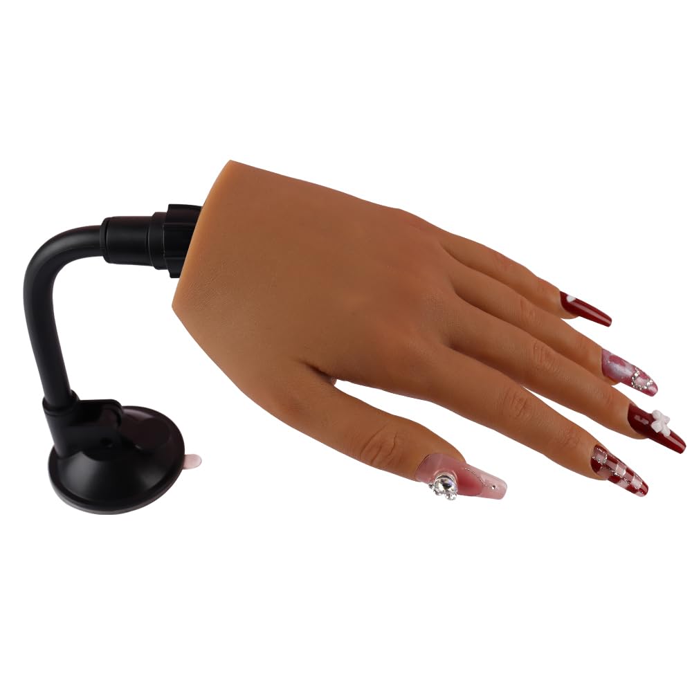 KnowUNail Trainning Practice Hand with Clamp, Acrylic Nail Technician Manicure Supply, False Fake Hands for Nail Manicure, Best Manicure DIY Print Practice Tool