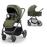 ASALVO Carrito Bebé 2 en 1 con Capazo y Silla de Paseo – Hasta 22 kg – Plegado Libro Compacto, Suspensión Total, Arnés 5 Puntos – Dúo Coco Verde