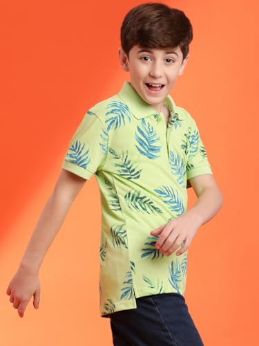 Image of Li'l Tomatoes Boys Cotton Pique Polo T-Shirt | Striped Half Sleeve Casual Summer Wear | Soft & Breathable | 9-16 Years