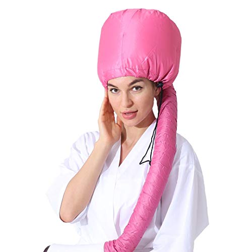 Bonnet Dryer Attachment - Adjustable Extra Large Bonnet Hair Dryer for Hand Held Hair Dryer with Stretchable Grip and Extended Hose Length (PINK)