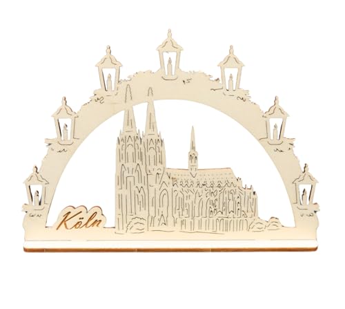 Mini Schwibbogen Kölner Dom Köln, 9 cm Miniatur - Holzkunst aus...