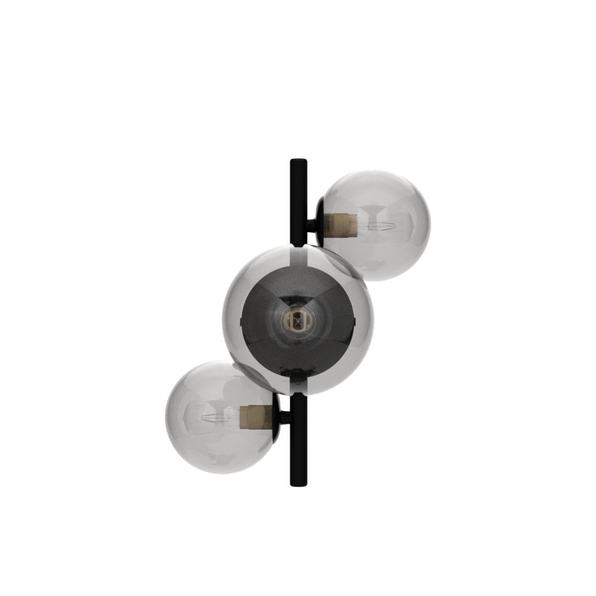 HOFSTEIN Wandleuchte Chehalis, Wandlampe aus Metall/Glas in Schwarz/Rauchfarben, Leuchte im modernen Design, mit runden Schirmen aus Glas, 3-flammig, 3 x G9, Wohnzimmer, Schlafzimmer, Esszimmer