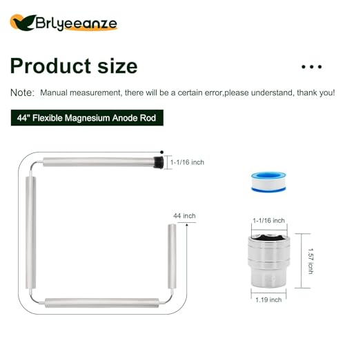 Image of 44 inch Flexible Magnesium Anode Rod for Water Heaters, 3 /4 inch NPT Thread Compatible with AO Smith, Rheem, GE, Reliance, Richmond, Kenmore & State