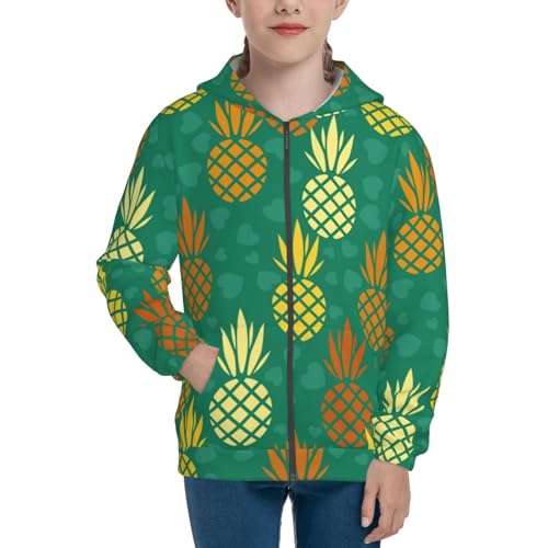 Pineapples1 Kid Hoodies Boys Zip Up Sweatshirts Girls Pullover with Pocket3