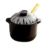 Fuente de cerámica cocinar a altas temperaturas, Olla de barro for cocinar, cazuela cerámica, olla for estofado, resistente a altas temperaturas, 1-4 l(Capacity 3L)