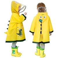 Hovkib Kids Raincoat Toddler Rain Poncho Girls Boys Waterproof Rain Jacket Lightweight Rain Cover for 2-9 Years