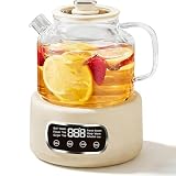 Electric Kettle with Tea Infuser, 1.2L Borosilicate Glass Health Pot, Hot Water Kettle Electric, Digital Temperature Control with 24-Hour Timer, Tea, Stew & Dessert Cooker