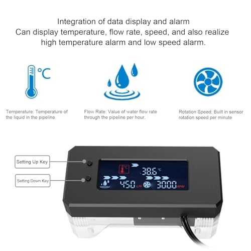 Débitmètre de refroidissement par eau Dpofirs avec indicateur numérique et alarme de température - 2