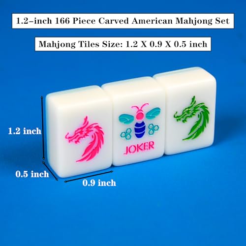 YANMEIYA Juego Americano Mahjong Set con 166 Fichas miniatura 4