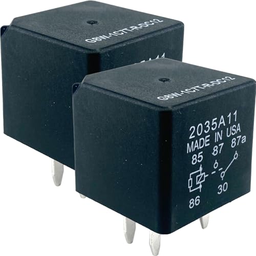 G8W-1C7T-R-DC12 Relay, 2-Pack, 12V 5-Pin SPDT Automotive Starter Relay, Compatible with Multi-Vehicle Electrical Systems, for Starter & High-Current Applications