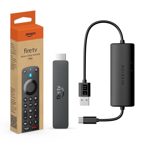 Amazon Fire TV Stick HD (newest model) bundle with Alexa Voice Remote Pro and Made for Amazon, USB-C Power Cable (eliminates the need for AC adapter)