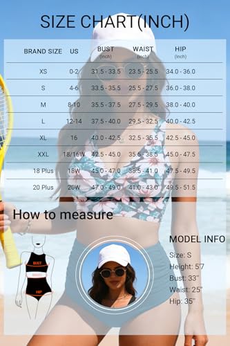 Image of Yonique High Waisted Two Piece Swimsuit-Womens Bikini Set Tummy Control Bathing Suit Modest Full Coverage Bikini 2025