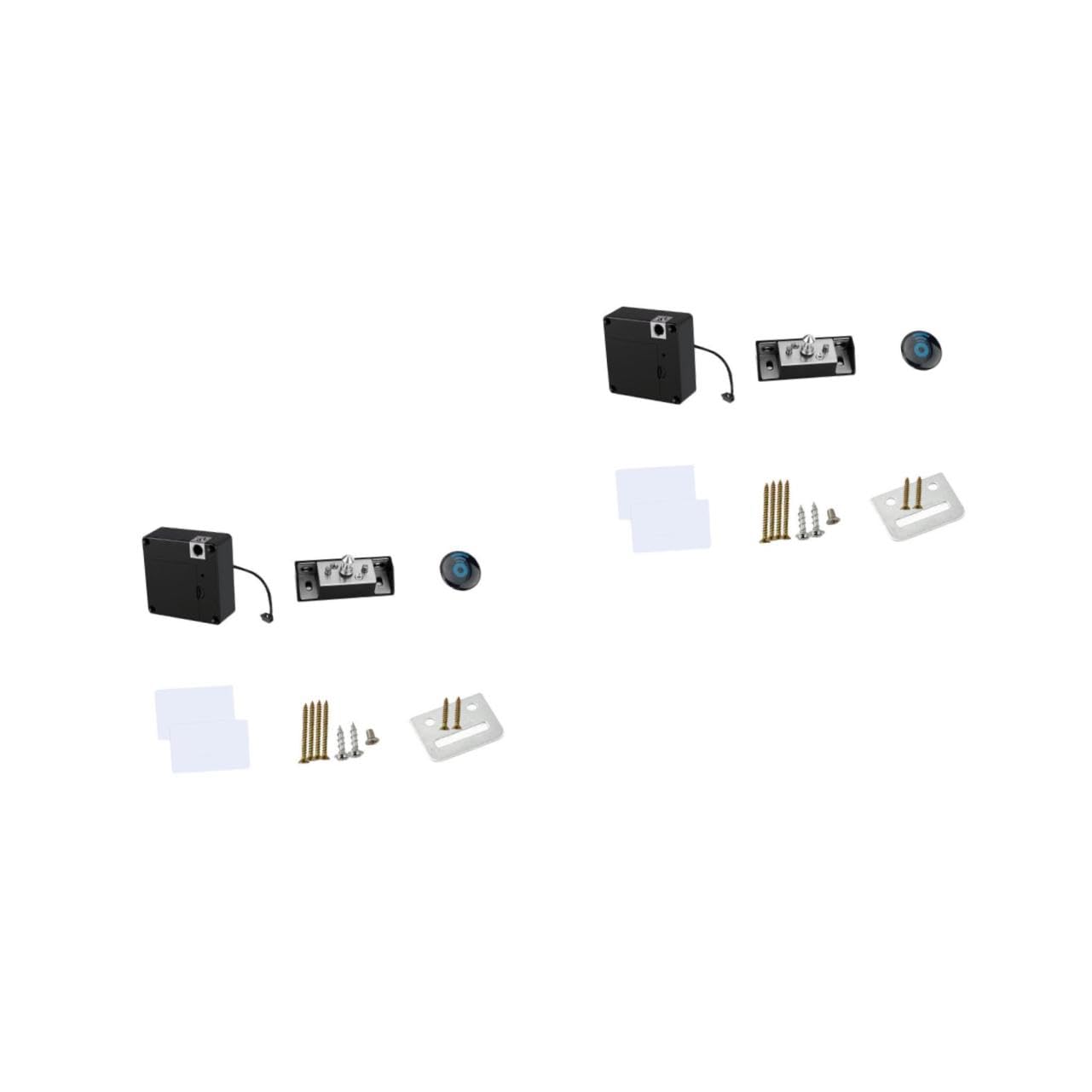 UKCOCO 2 Ensembles Serrure Invisible Électronique à Lot de Verrou de Placard Sans Pile de Serrure à Ic pour Armoires Installation Sans Perçage Noire