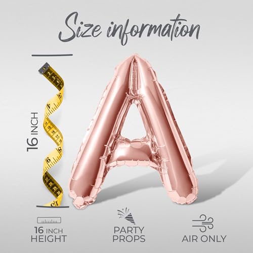 Image of Letter Balloons - LAST SPLASH 16 inch Inch Alphabet Letters Foil Mylar Balloon Bachelorette or Bachelor Party Banner (Rose Gold)