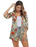 🦋Cárdigan largo de alta calidad: 100% poliéster, resistente al desgaste y lavable, transpirable y agradable para la piel, el cinturón estilo kimono con lazos se ve elegante y elegante.