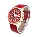 Produktbild Patossin 1 stück Klassische Uhr Mode Business wear Vintage Leder analog zifferblatt Quarz sportuhr armbanduhren rot